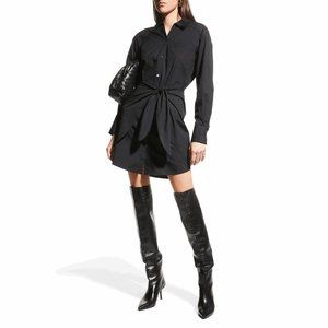 VERONICA BEARD Roanoke Tie-Front Shirtdress
